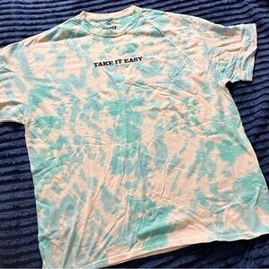 Tie-Dye Short Sleeve Tee - Blue and White